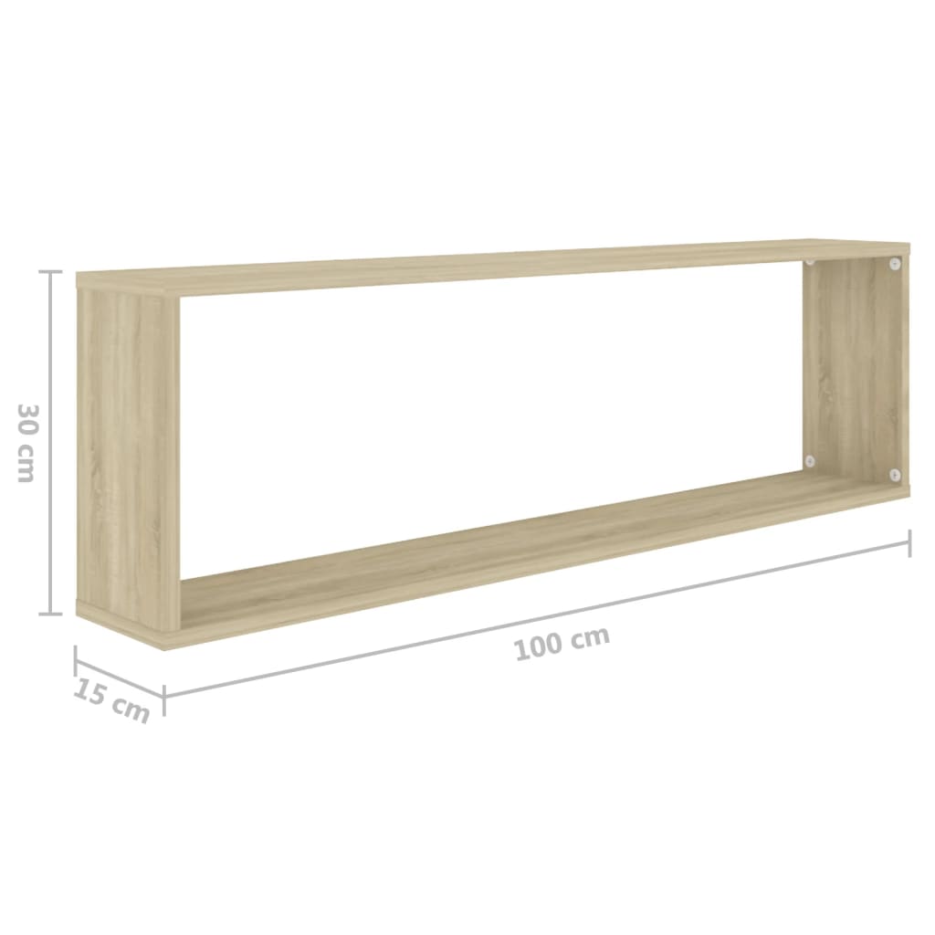Étagères cube murales 4 pcs chêne sonoma bois d'ingénierie - XIOS