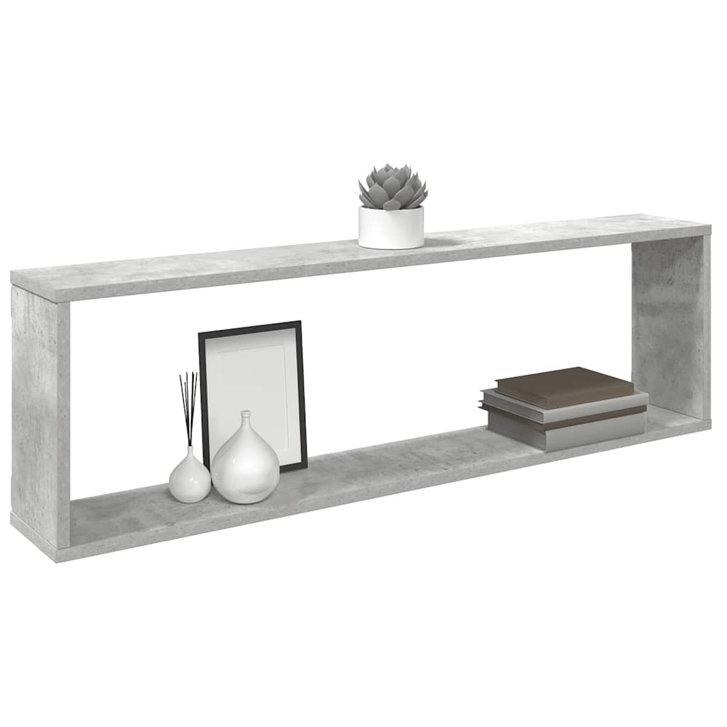 Étagères cube murales 4 pcs gris béton bois d'ingénierie - XIOS