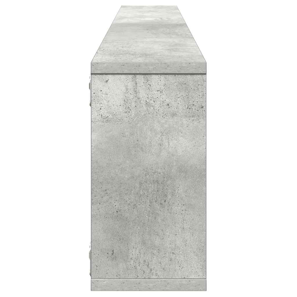 Étagères cube murales 4 pcs gris béton bois d'ingénierie - XIOS