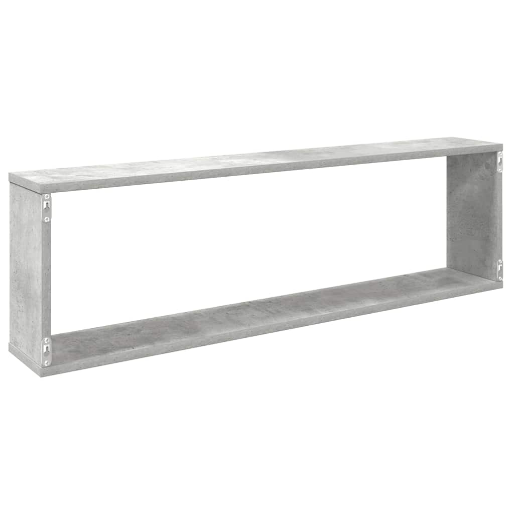 Étagères cube murales 4 pcs gris béton bois d'ingénierie - XIOS