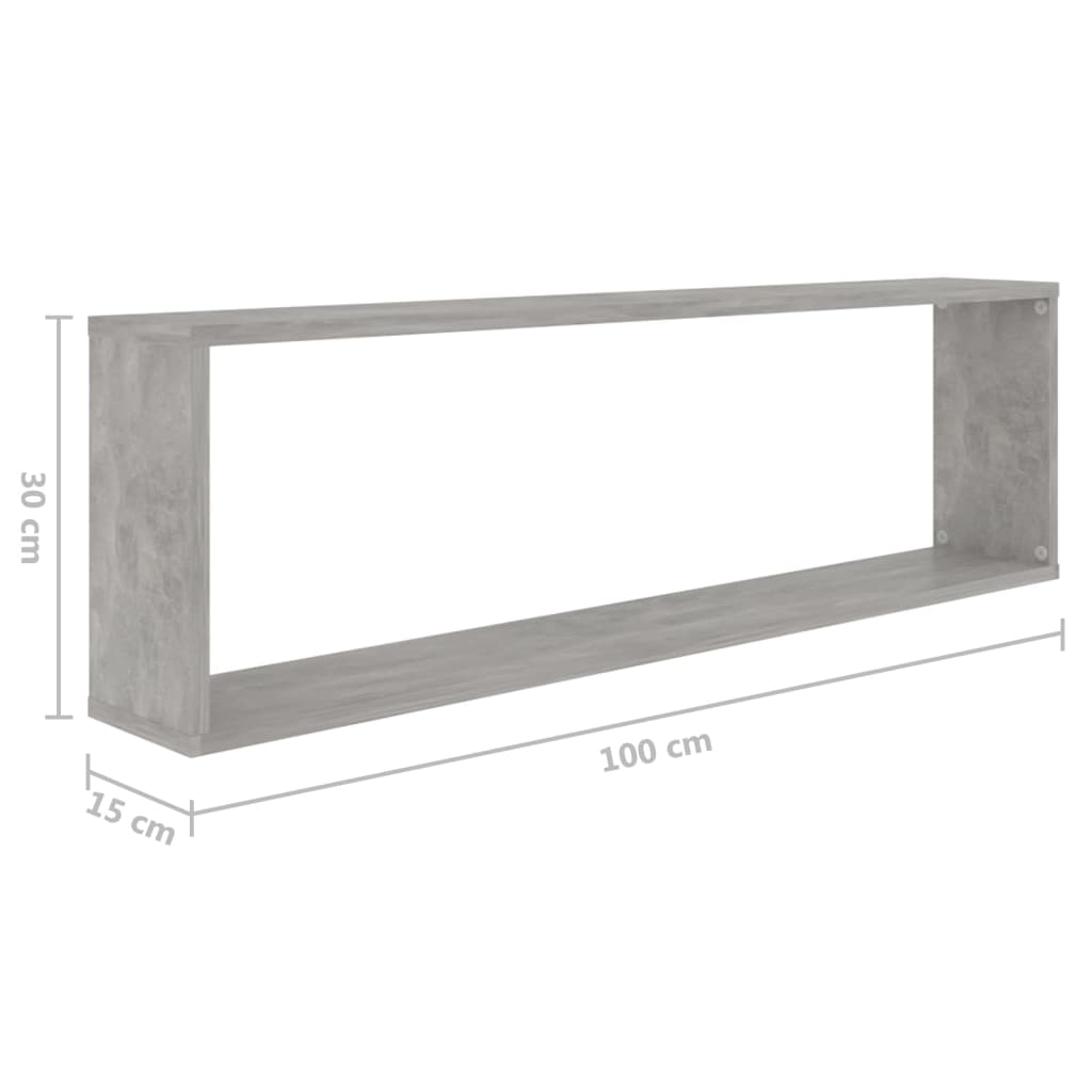 Étagères cube murales 4 pcs gris béton bois d'ingénierie - XIOS