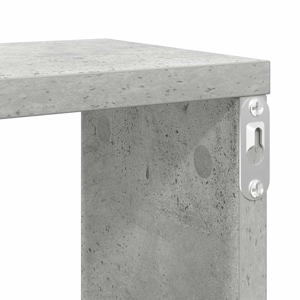Étagères cube murales 4 pcs gris béton bois d'ingénierie - XIOS