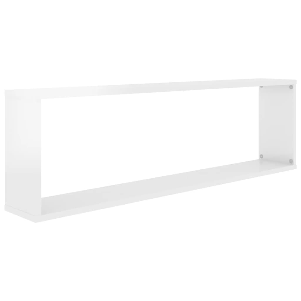Étagères cube murales 4 pcs blanc brillant bois d'ingénierie - XIOS