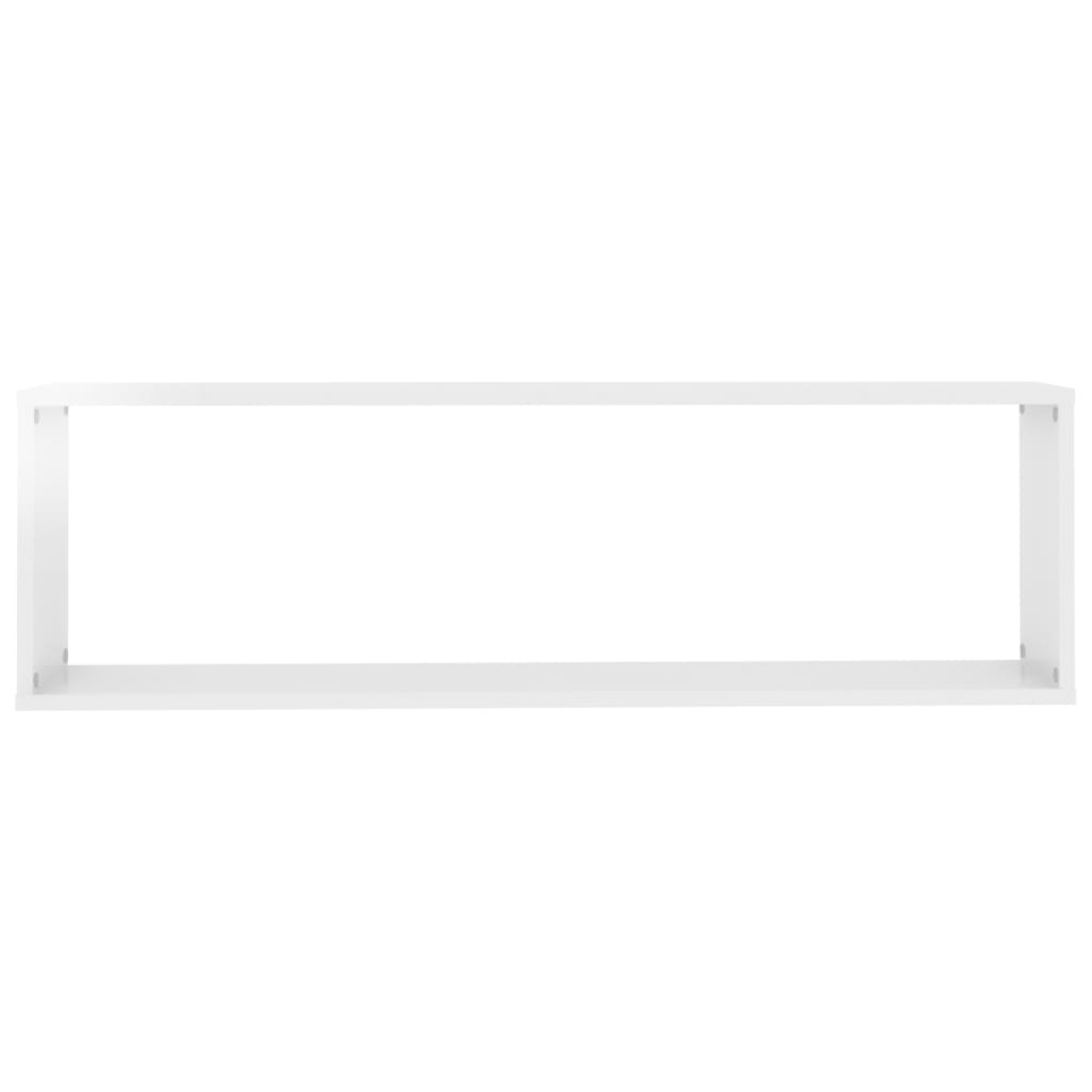Étagères cube murales 4 pcs blanc brillant bois d'ingénierie - XIOS