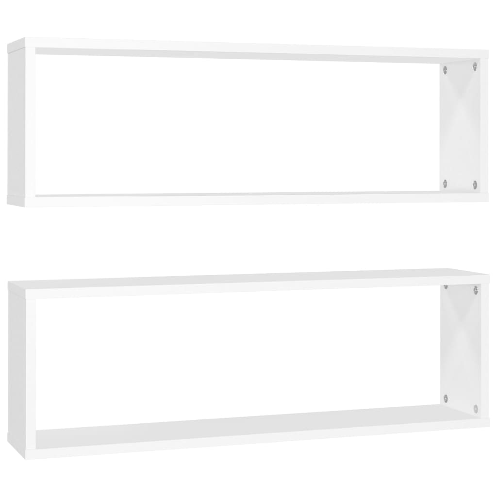 Étagères cube murales 2pcs Blanc 80x15x26,5cm bois d'ingénierie - XIOS