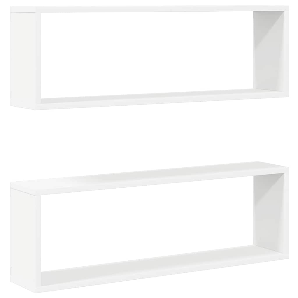 Étagères cube murales 2pcs Blanc 80x15x26,5cm bois d'ingénierie - XIOS