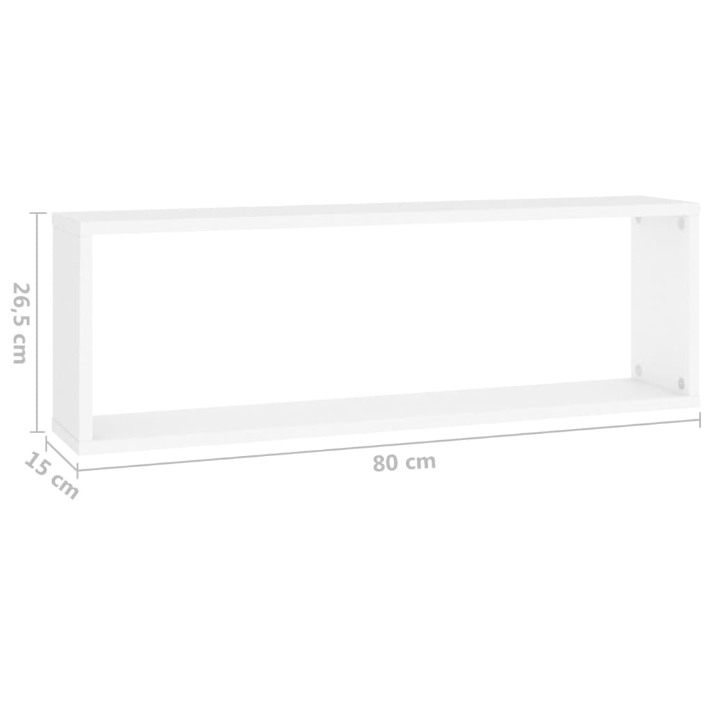 Étagères cube murales 2pcs Blanc 80x15x26,5cm bois d'ingénierie - XIOS