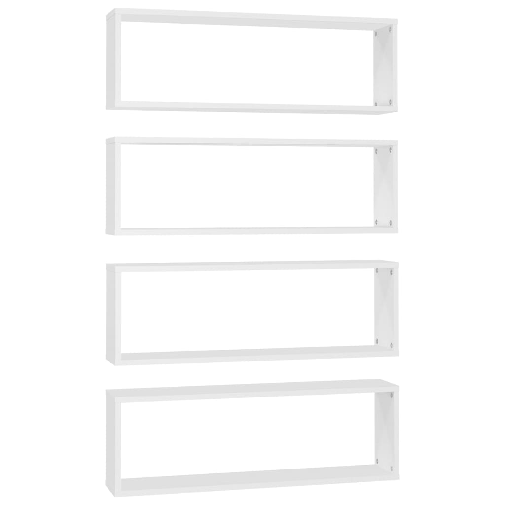 Étagères cube murales 4pcs Blanc 80x15x26,5cm bois d'ingénierie - XIOS