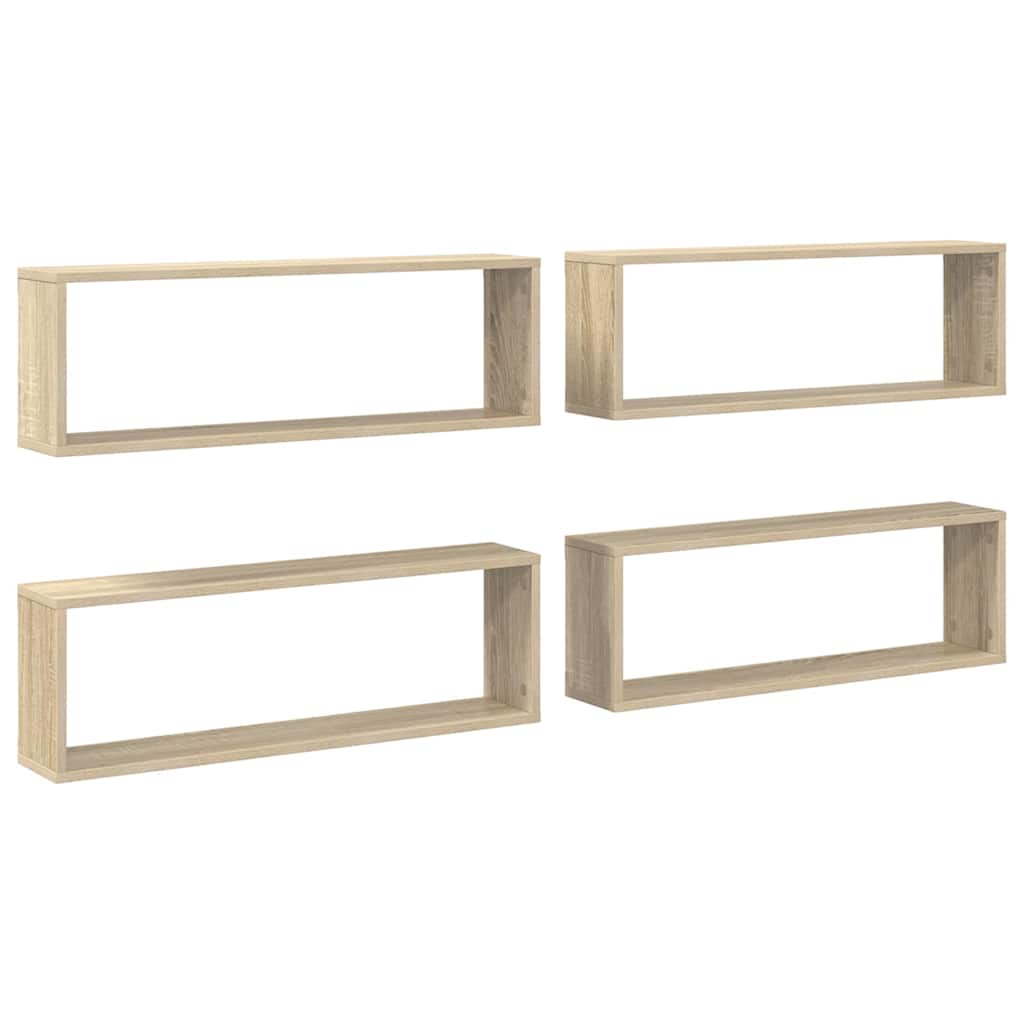 Étagères cube murales 4 pcs Chêne sonoma 80x15x26,5 cm - XIOS