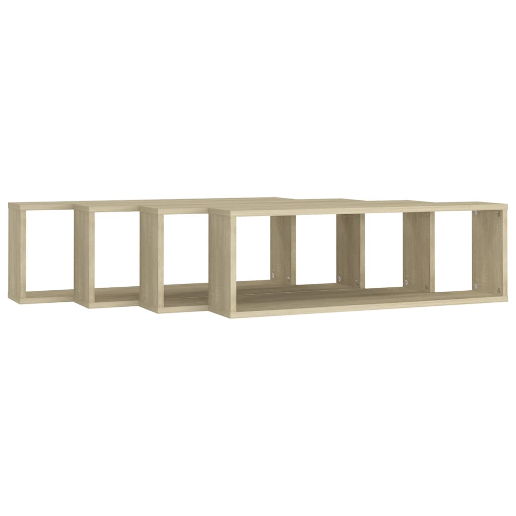 Étagères cube murales 4 pcs Chêne sonoma 80x15x26,5 cm - XIOS