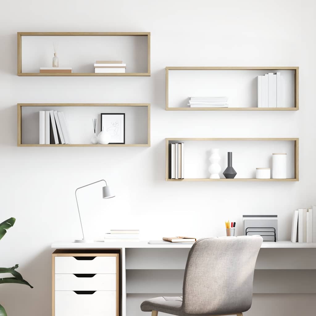 Étagères cube murales 4 pcs Chêne sonoma 80x15x26,5 cm - XIOS