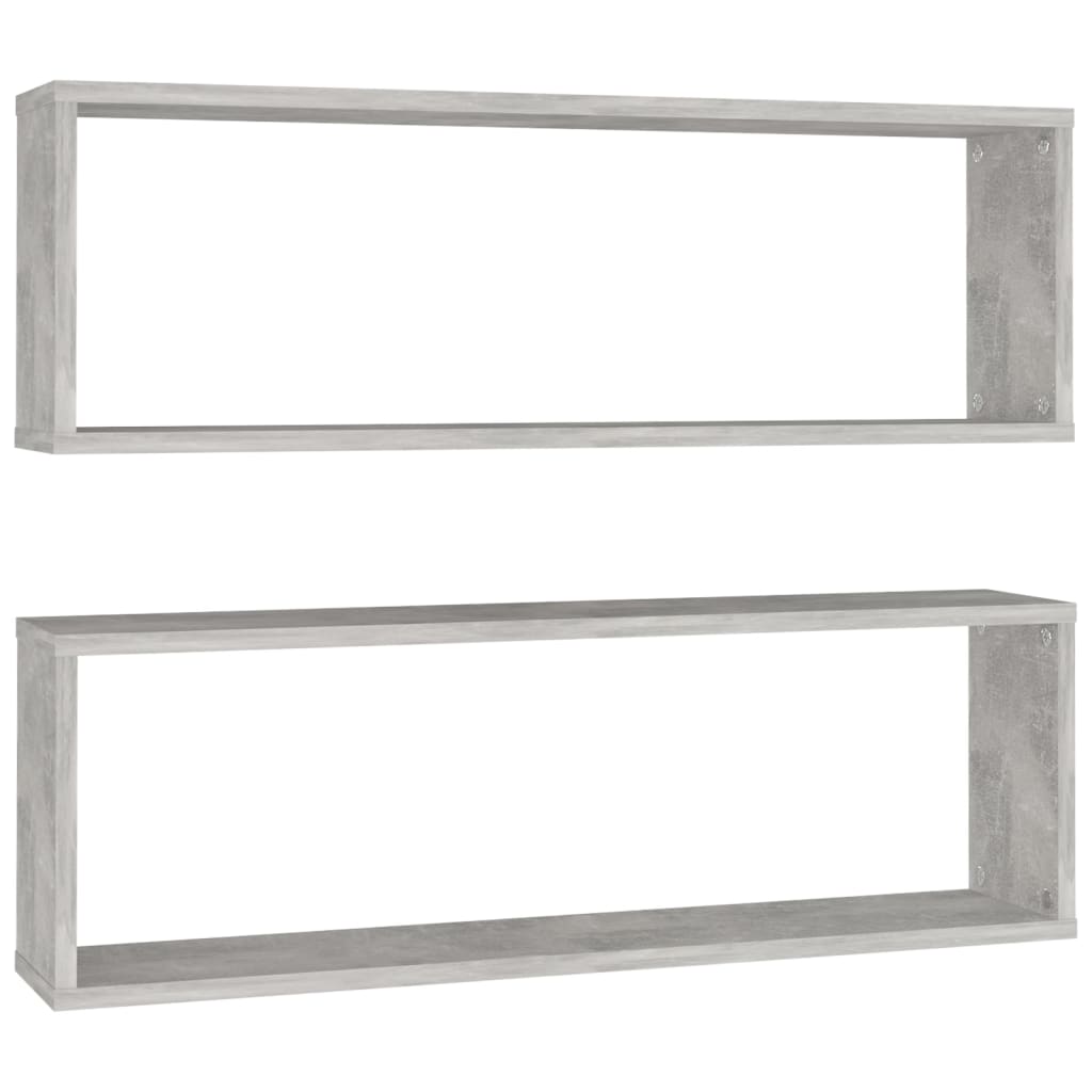 Étagères cube murales 2 pcs gris béton bois d'ingénierie - XIOS