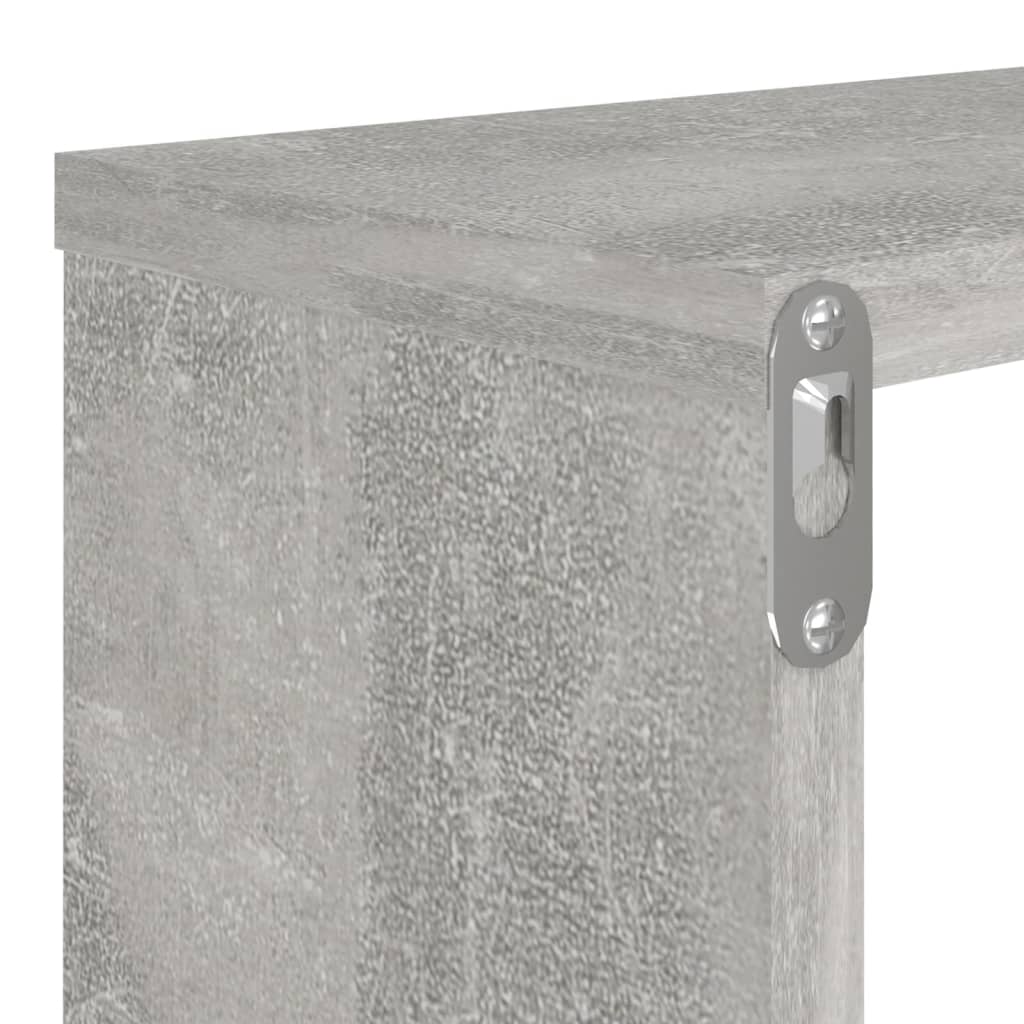 Étagères cube murales 4 pcs gris béton bois d'ingénierie - XIOS