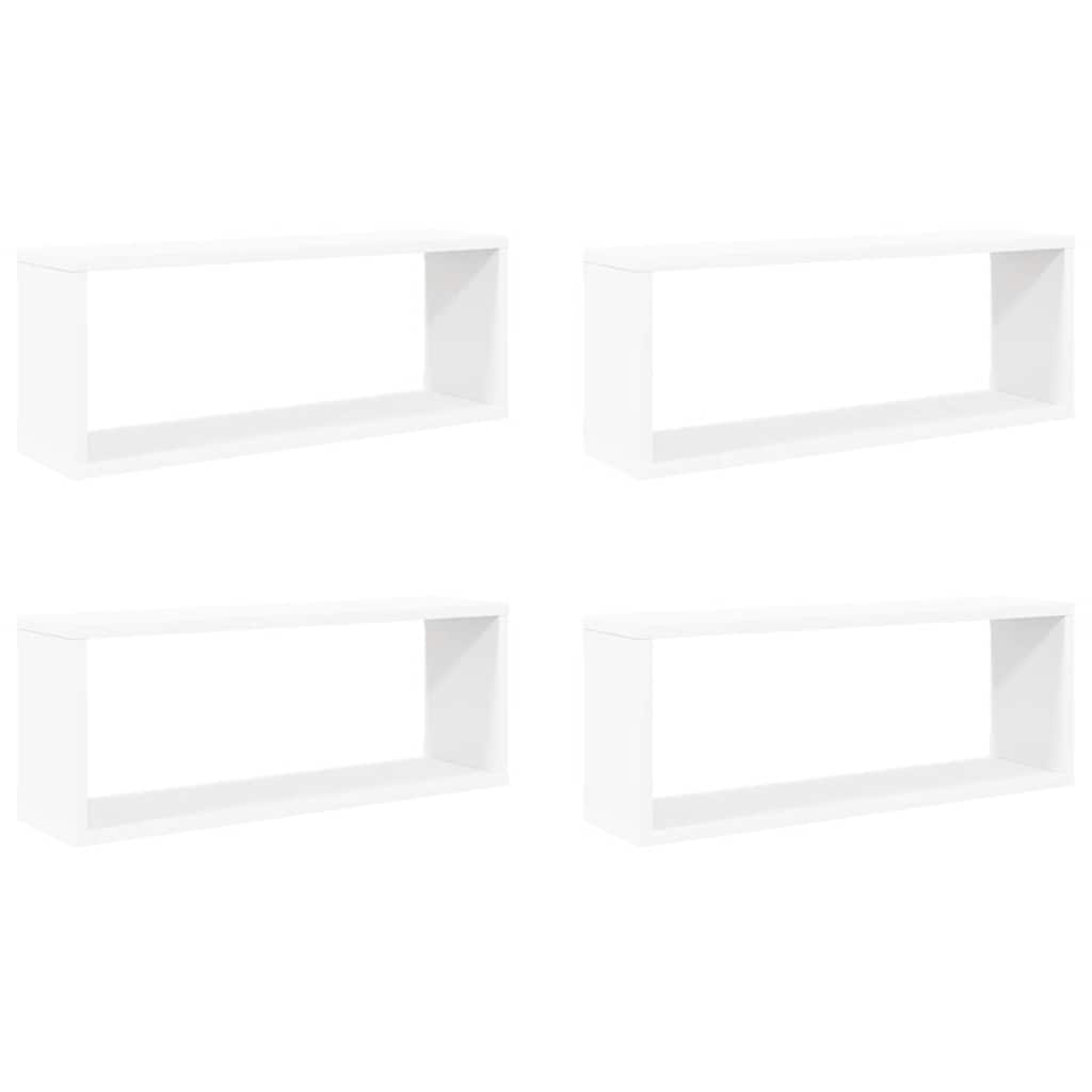 Étagères murales cube 4 pcs Blanc 60x15x23 cm Bois d’ingénierie