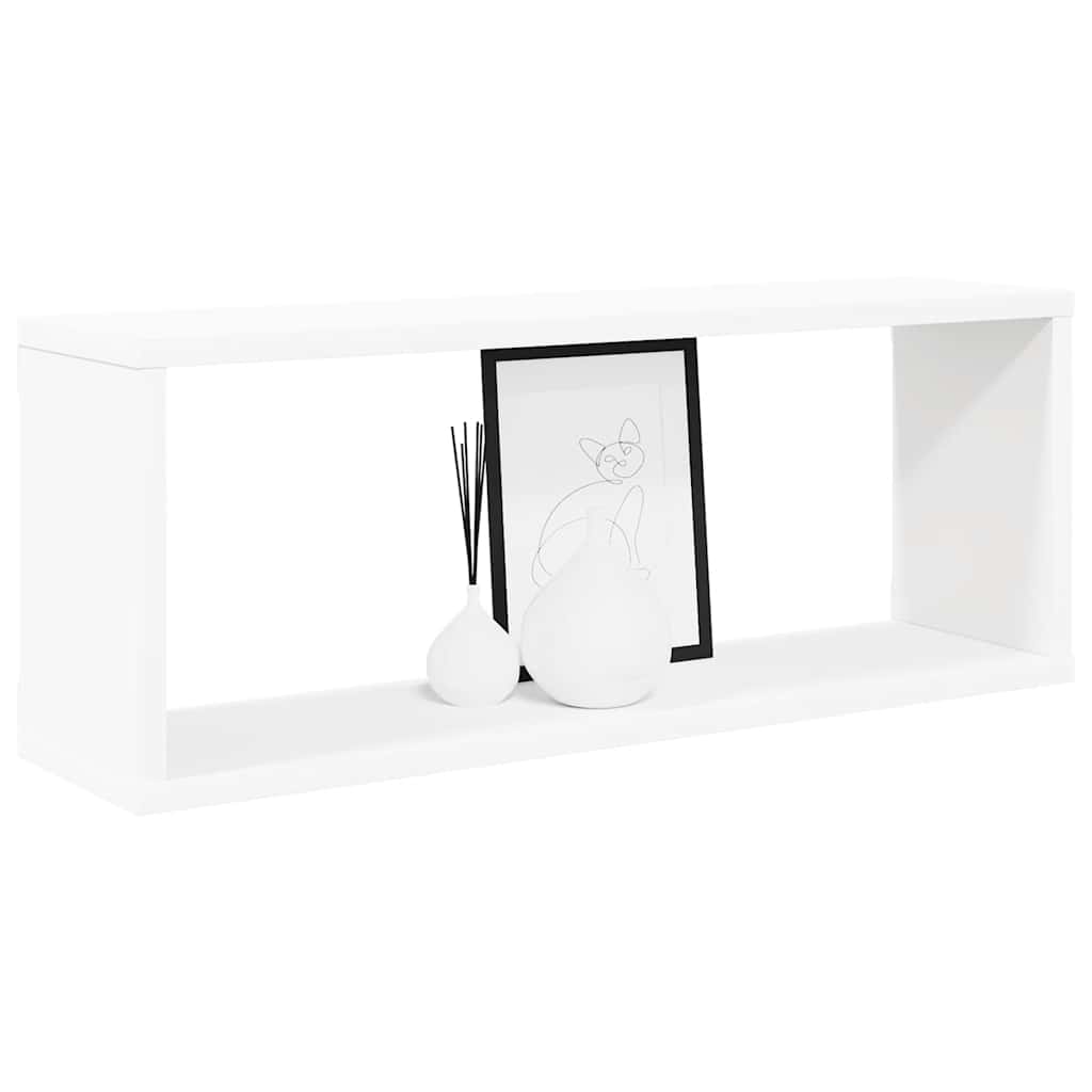 Étagères murales cube 4 pcs Blanc 60x15x23 cm Bois d’ingénierie