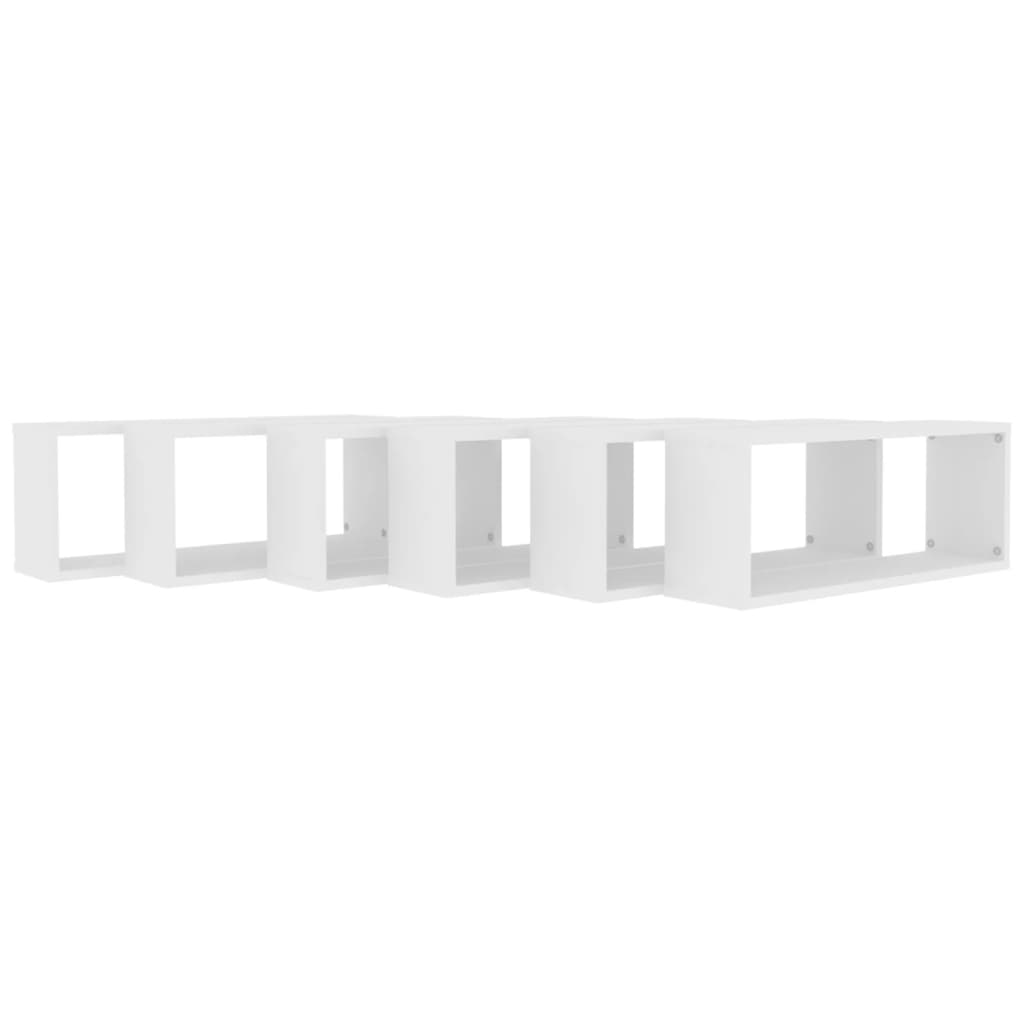 Étagères murales cube 6 pcs Blanc 60x15x23 cm Bois d’ingénierie - XIOS