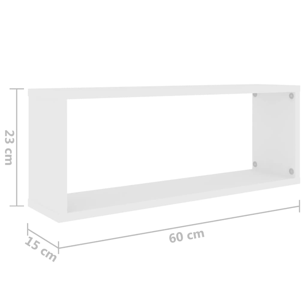 Étagères murales cube 6 pcs Blanc 60x15x23 cm Bois d’ingénierie - XIOS