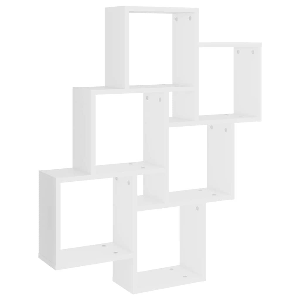 Étagère murale cube Blanc 78x15x93 cm Bois d’ingénierie - XIOS