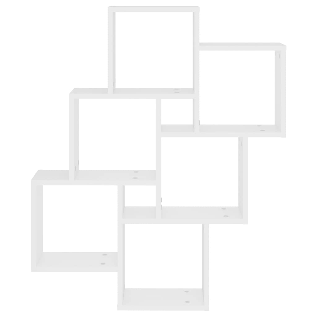 Étagère murale cube Blanc 78x15x93 cm Bois d’ingénierie - XIOS