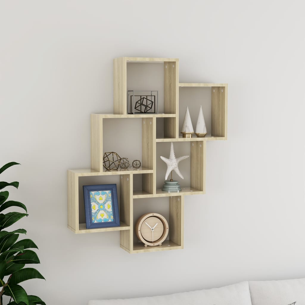 Étagère murale cube Chêne sonoma 78x15x93 cm Bois d’ingénierie - XIOS