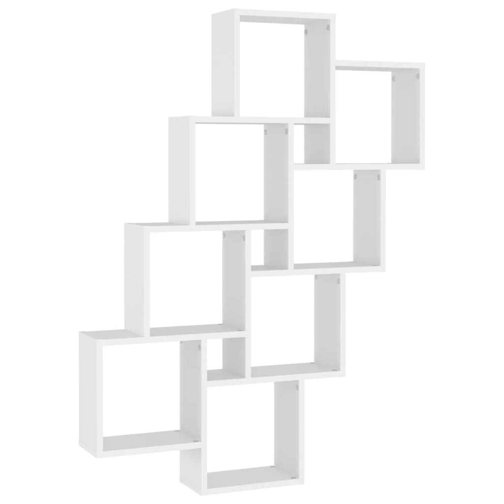 Étagère murale cube Blanc 90x15x119 cm Bois d’ingénierie - XIOS