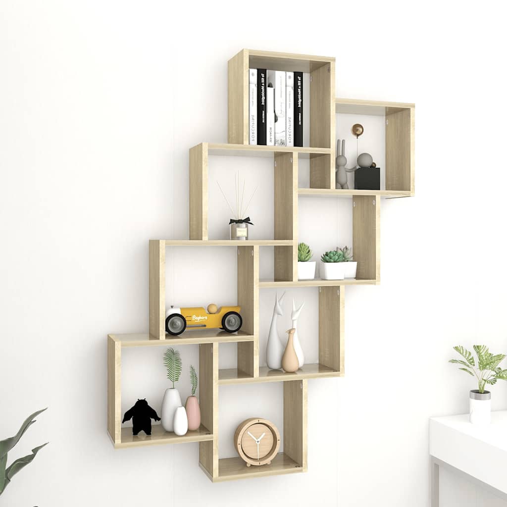Étagère murale cube Chêne sonoma 90x15x119 cm Bois d’ingénierie - XIOS