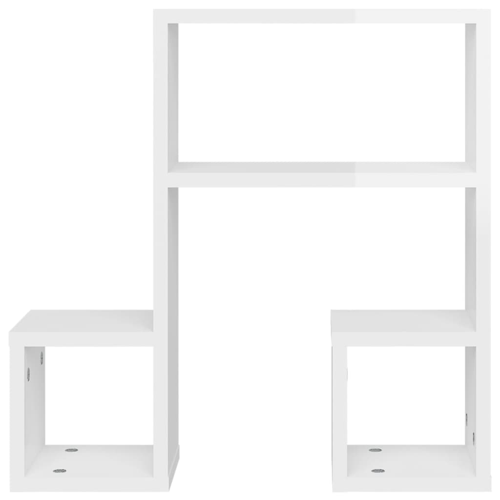 Étagères murales 2pcs blanc brillant 50x15x50cm bois ingénierie - XIOS