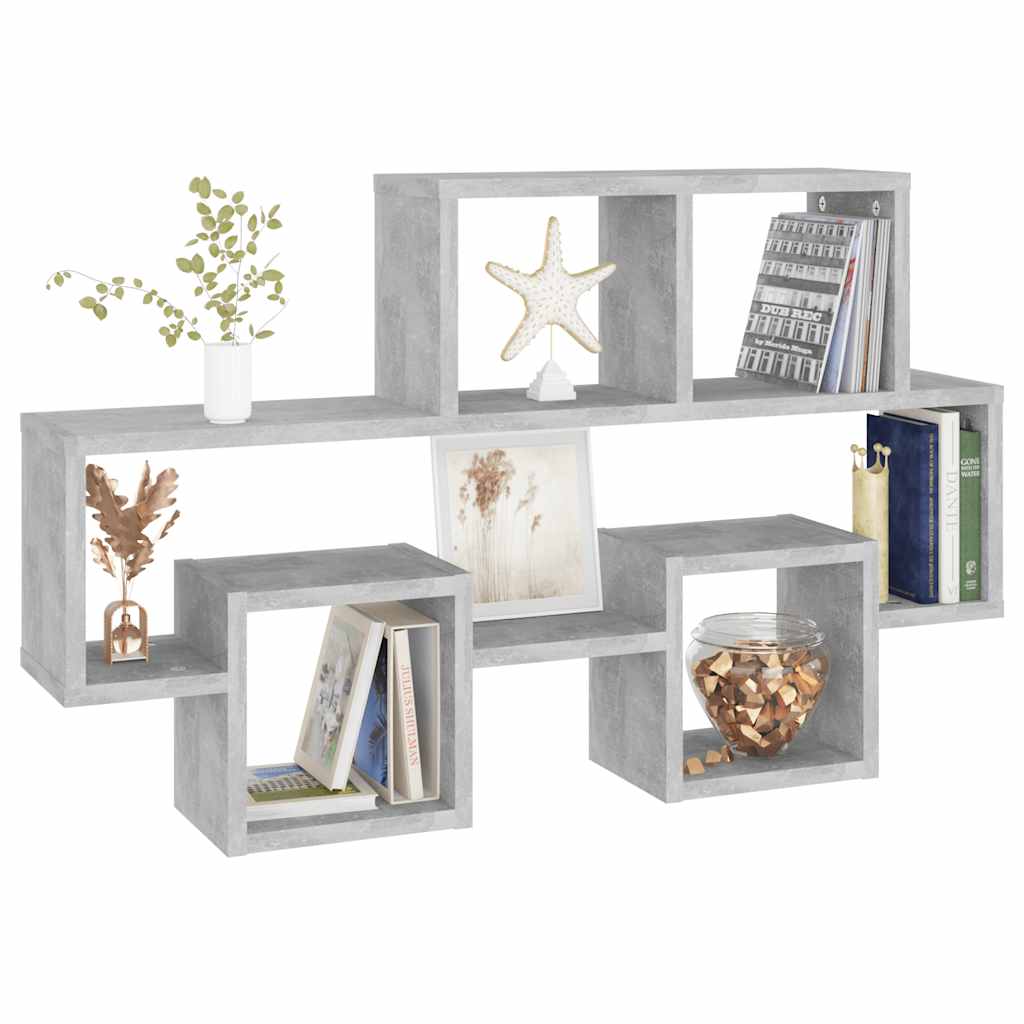 Étagère murale forme d'auto Gris béton Bois d’ingénierie - XIOS