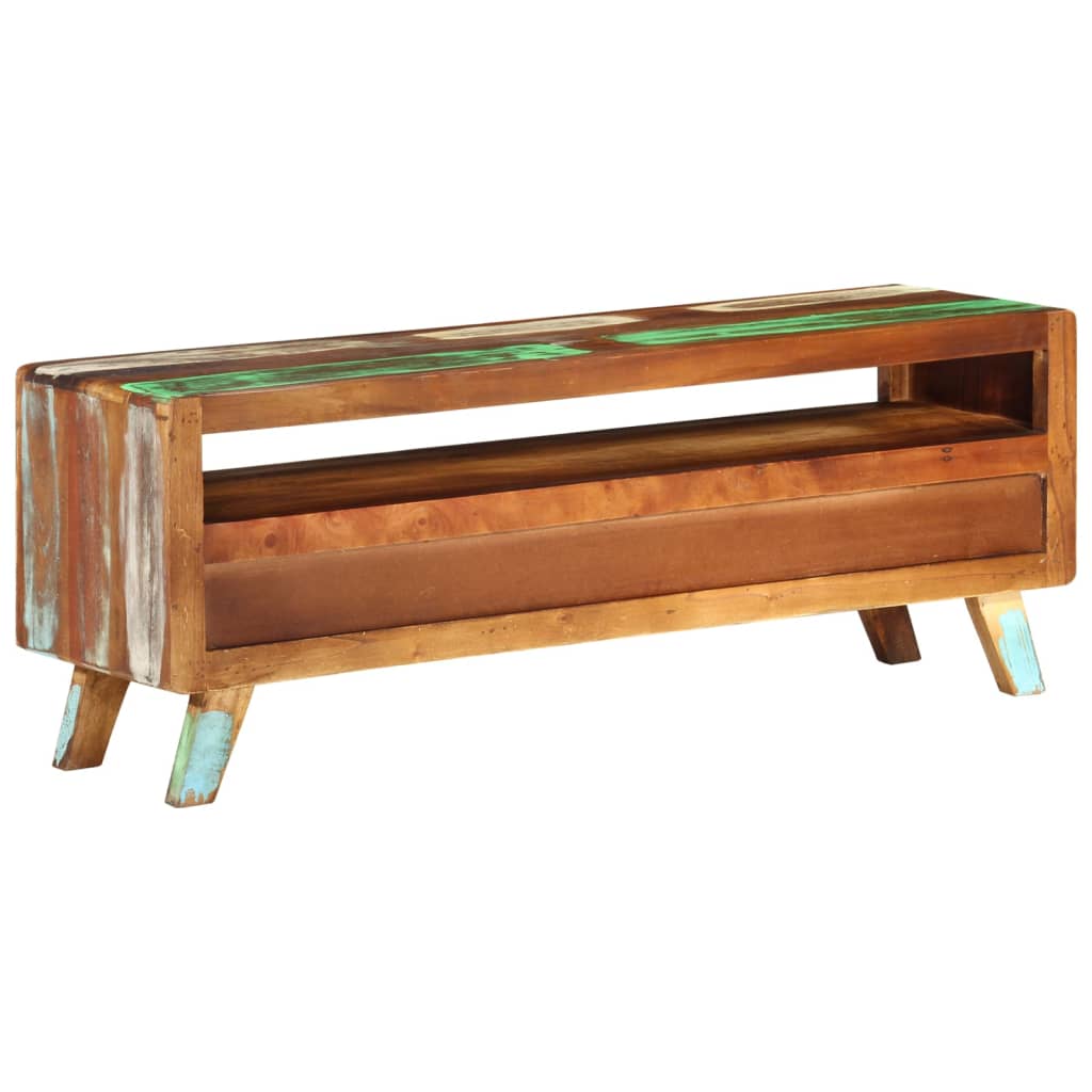 Meuble TV Multicolore 110x30x40 cm Bois massif de récupération - XIOS