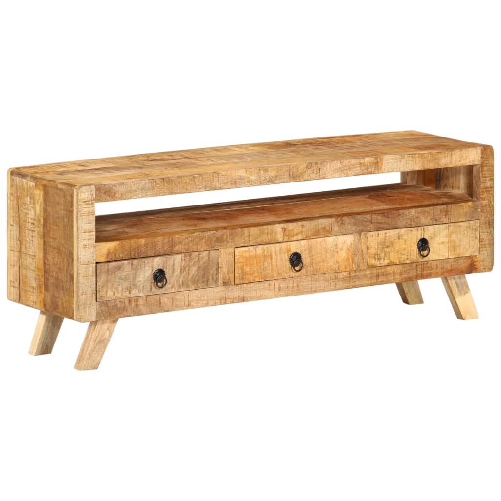 Meuble TV 110x30x40 cm Bois massif de manguier - XIOS