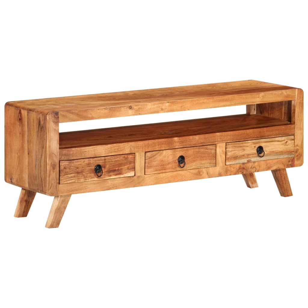 Meuble TV 110x30x40 cm Bois d'acacia massif - XIOS