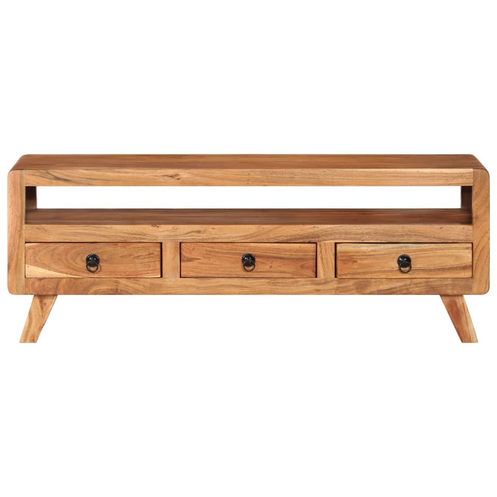 Meuble TV 110x30x40 cm Bois d'acacia massif - XIOS