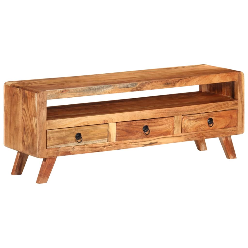 Meuble TV 110x30x40 cm Bois d'acacia massif - XIOS