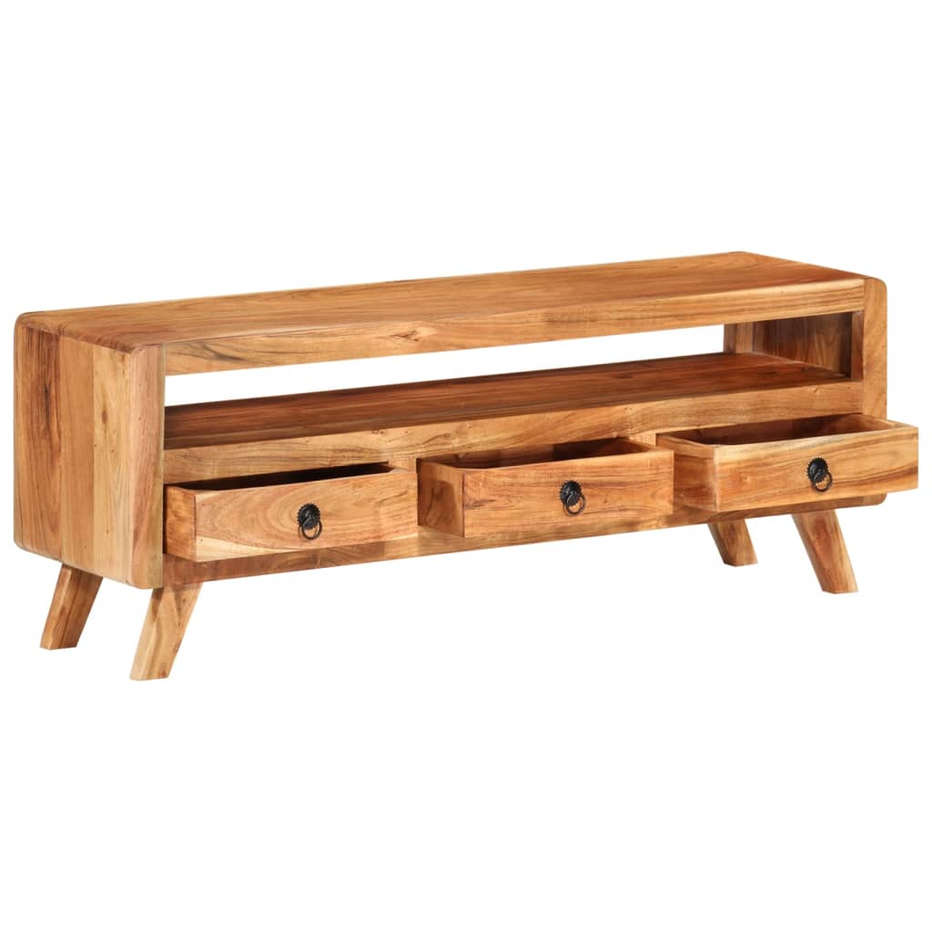 Meuble TV 110x30x40 cm Bois d'acacia massif - XIOS