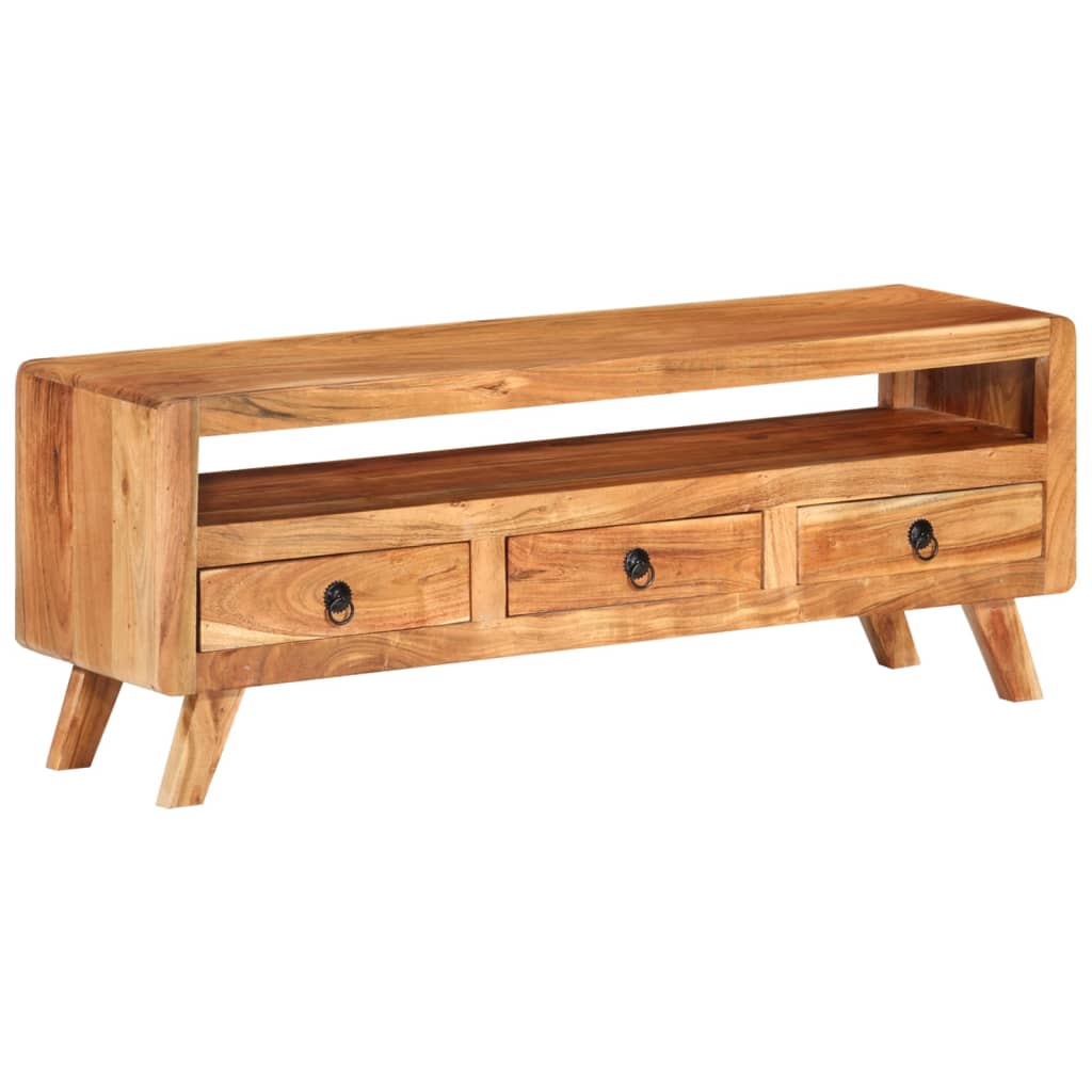 Meuble TV 110x30x40 cm Bois d'acacia massif - XIOS