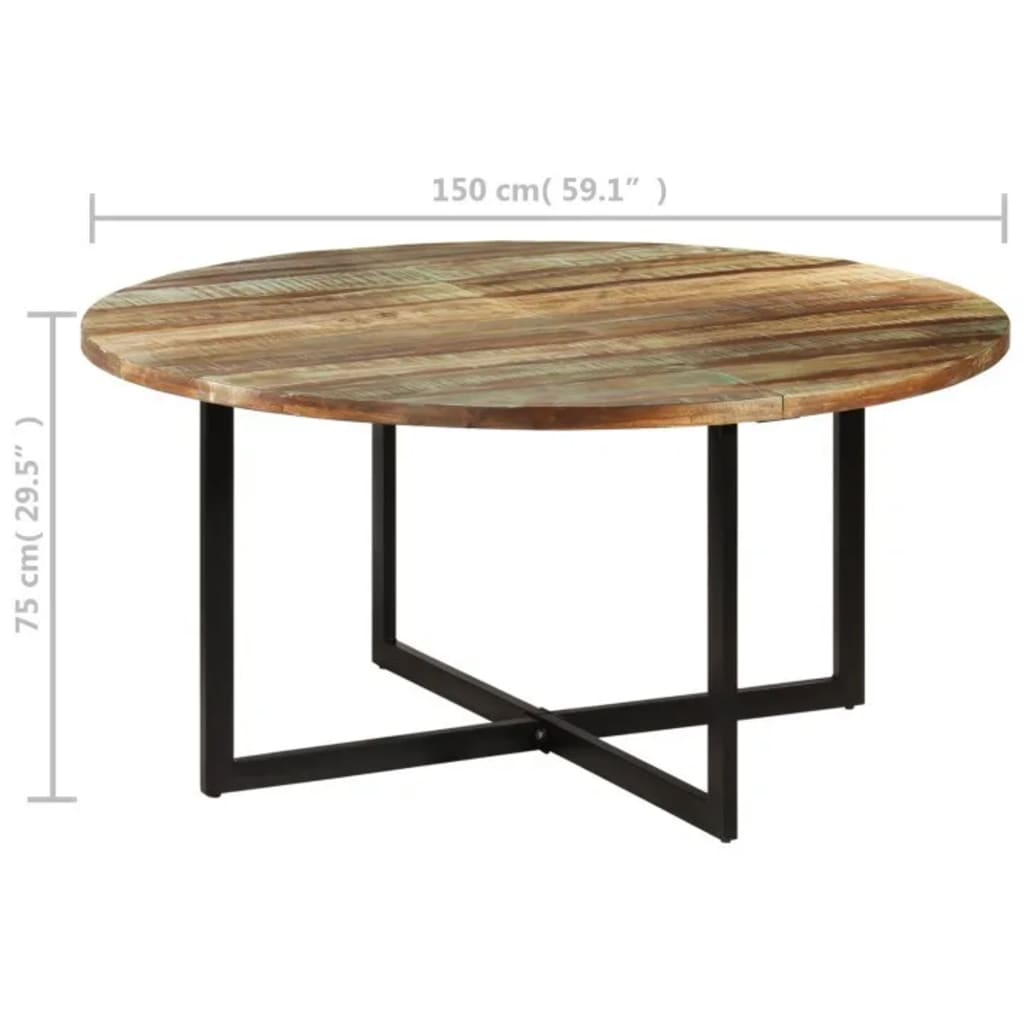 Table à manger 150x75 cm Bois massif de récupération - XIOS