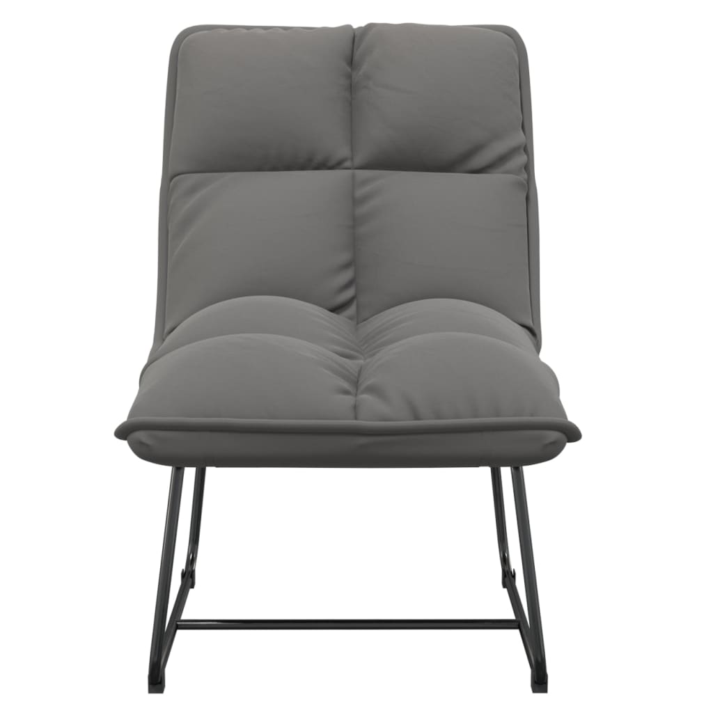 Chaise de détente avec cadre en métal Gris clair Velours - XIOS