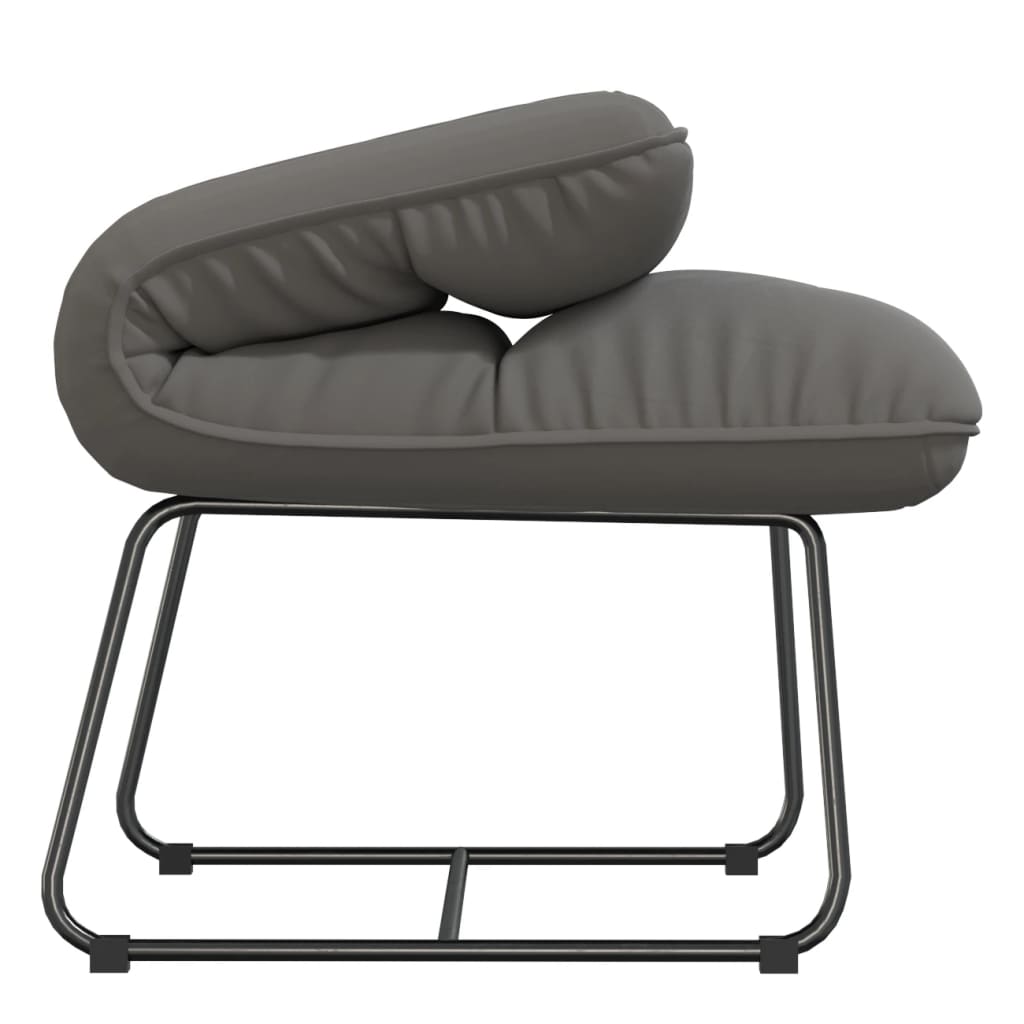 Chaise de détente avec cadre en métal Gris clair Velours - XIOS