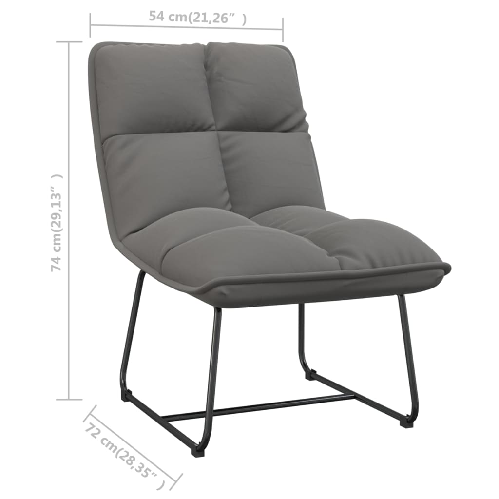 Chaise de détente avec cadre en métal Gris clair Velours - XIOS