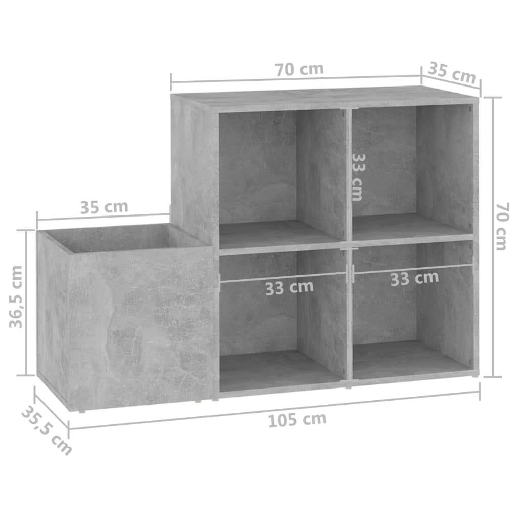 Armoire à chaussures d’entrée gris béton bois ingénierie - XIOS