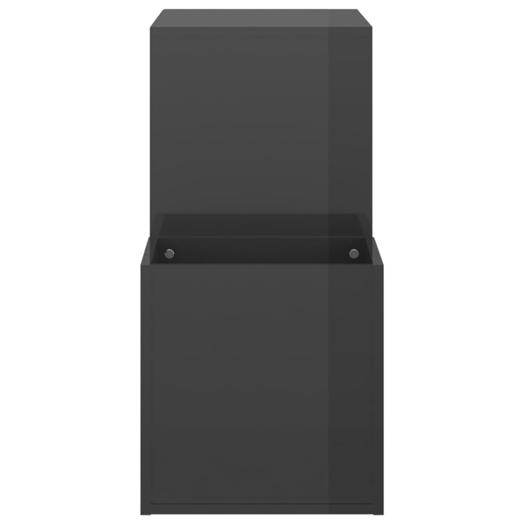 Armoire à chaussures d’entrée gris brillant bois ingénierie - XIOS