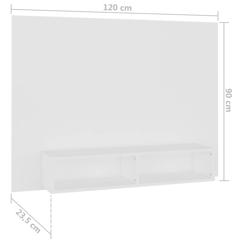 Meuble TV mural Blanc 120x23,5x90 cm Bois d’ingénierie - XIOS