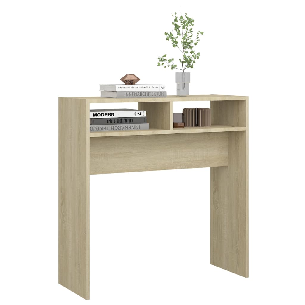 Table console chêne sonoma 78x30x80 cm bois d'ingénierie - XIOS