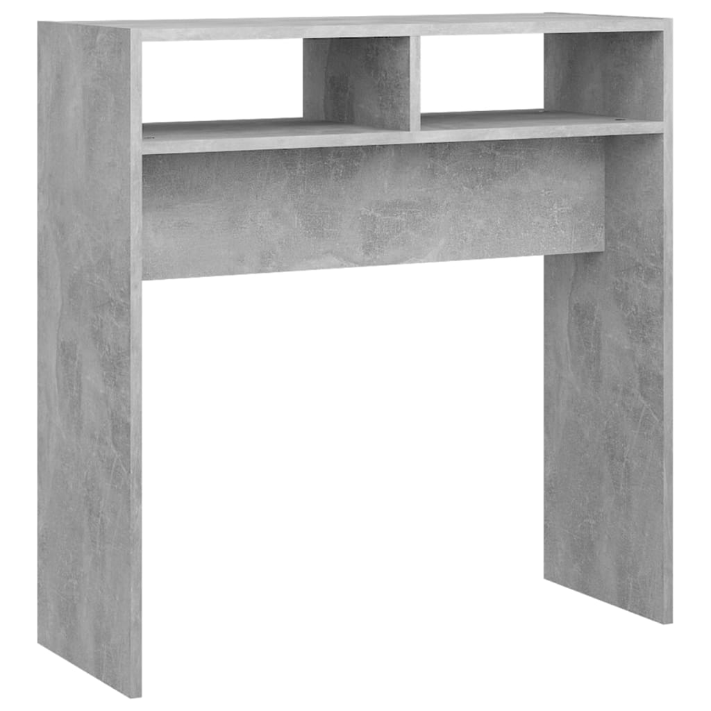 Table console gris béton 78x30x80 cm bois d'ingénierie - XIOS