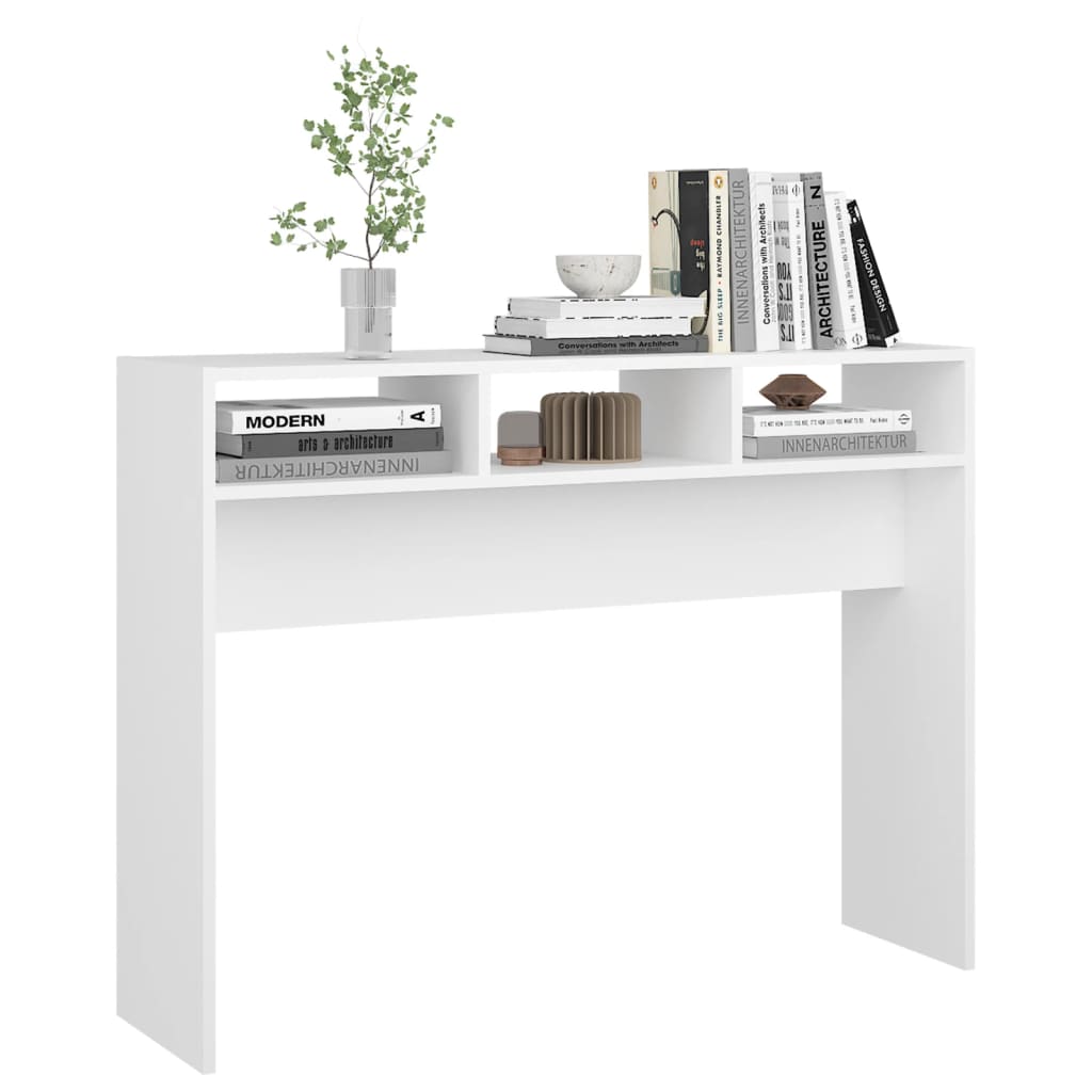 Table console blanc 105x30x80 cm bois d'ingénierie - XIOS