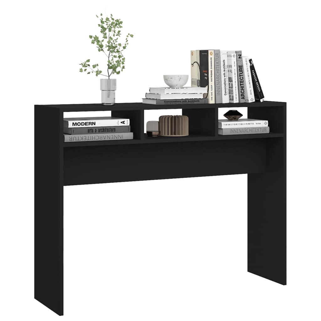 Table console noir 105x30x80 cm bois d'ingénierie - XIOS