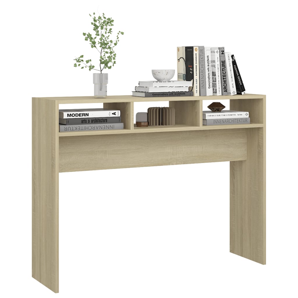 Table console chêne sonoma 105x30x80 cm bois d'ingénierie - XIOS