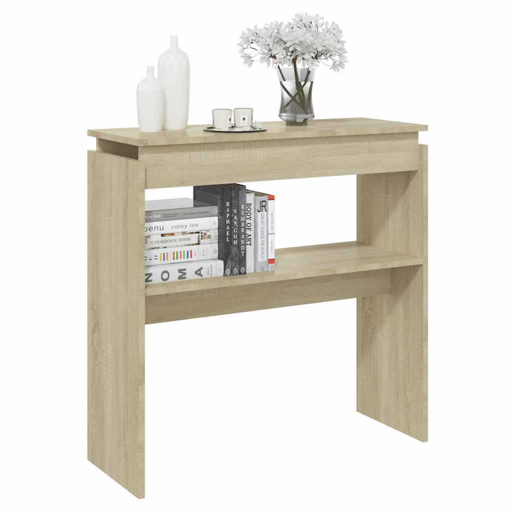 Table console chêne sonoma 80x30x80 cm bois d'ingénierie - XIOS