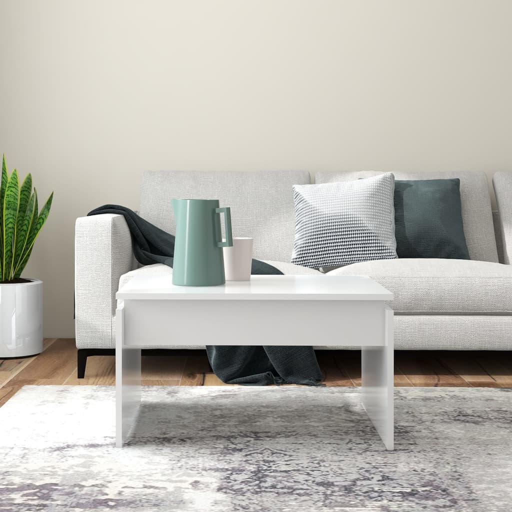 Table basse blanc 68x50x38 cm bois d'ingénierie - XIOS