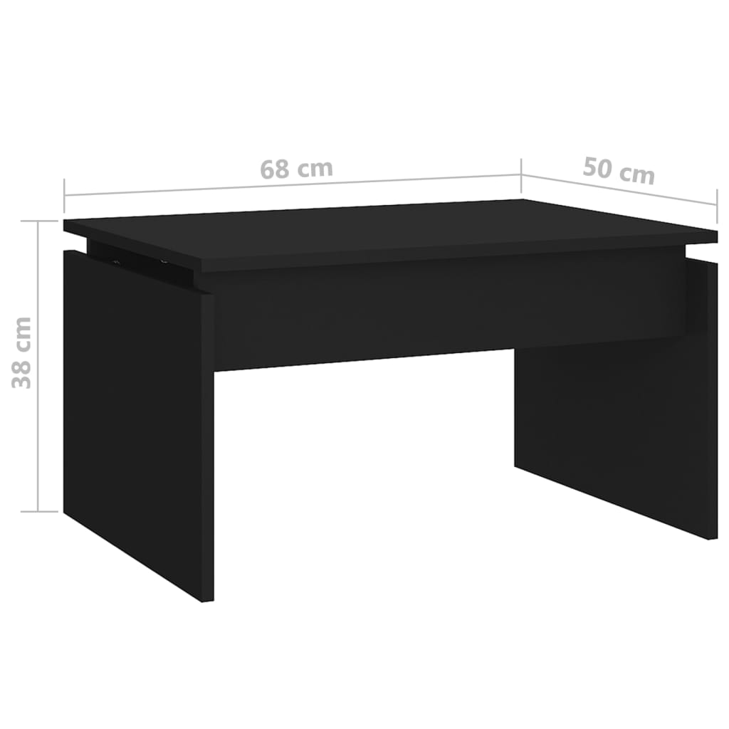 Table basse noir 68x50x38 cm bois d'ingénierie - XIOS